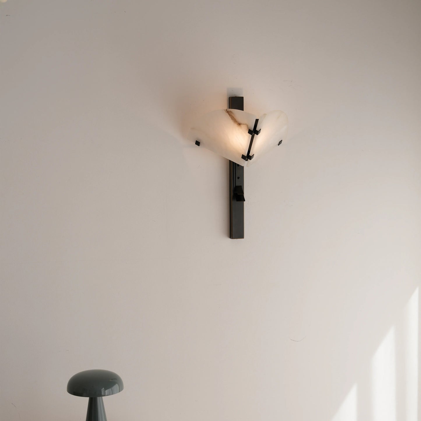 Sculptural Alabaster Panel Wall Sconce