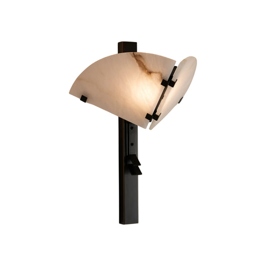 Sculptural Alabaster Panel Wall Sconce
