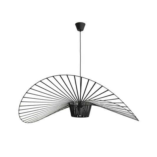 Sculptural Black Wire Pendant Light