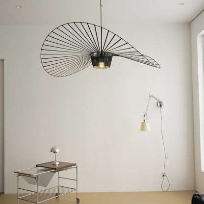 Sculptural Black Wire Pendant Light