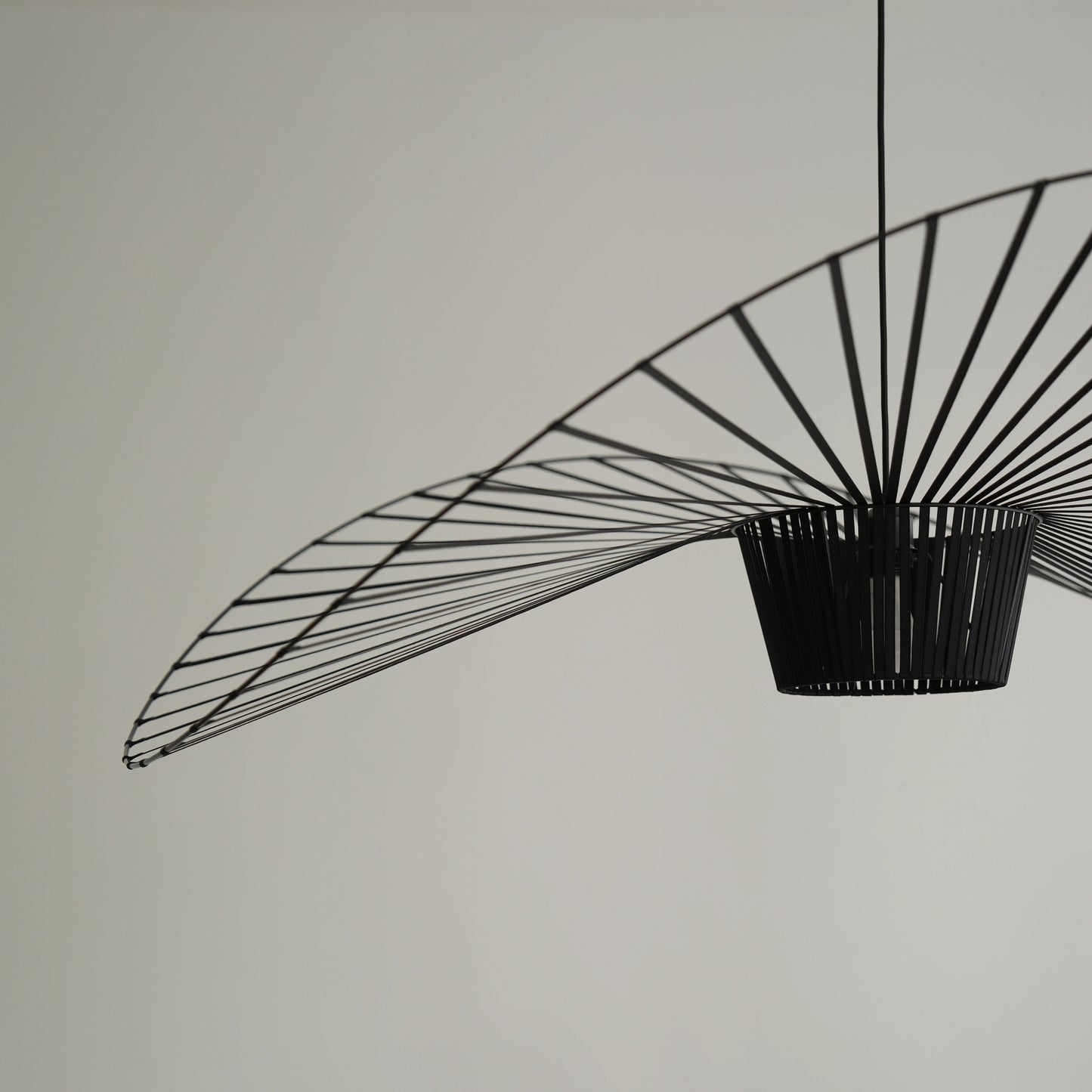 Sculptural Black Wire Pendant Light
