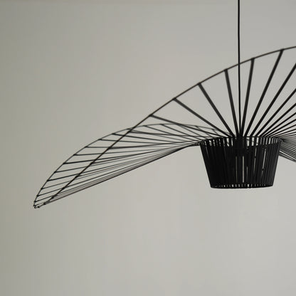 Sculptural Black Wire Pendant Light