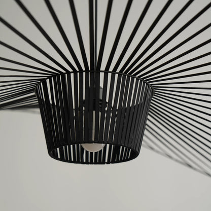 Sculptural Black Wire Pendant Light