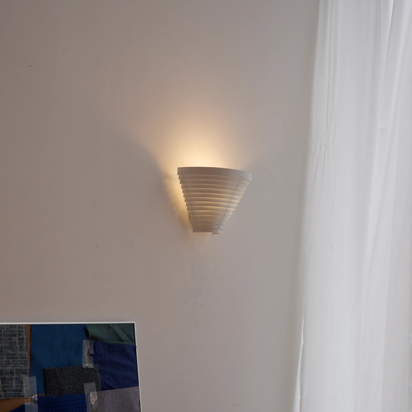 Tiered White Indirect Wall Sconce
