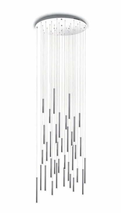 Bellini Round Metal Tubular Pendant Light Chandelier