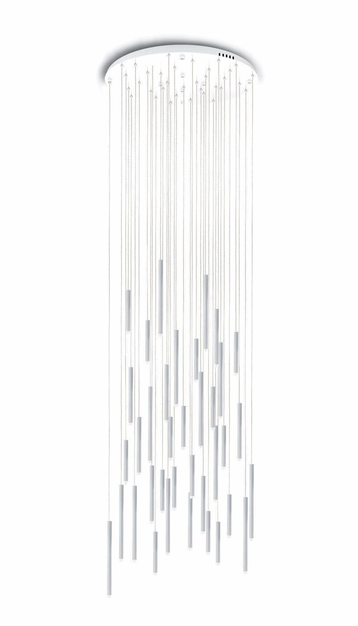 Bellini Round Metal Tubular Pendant Light Chandelier