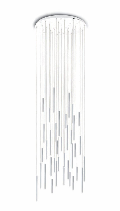 Bellini Round Metal Tubular Pendant Light Chandelier