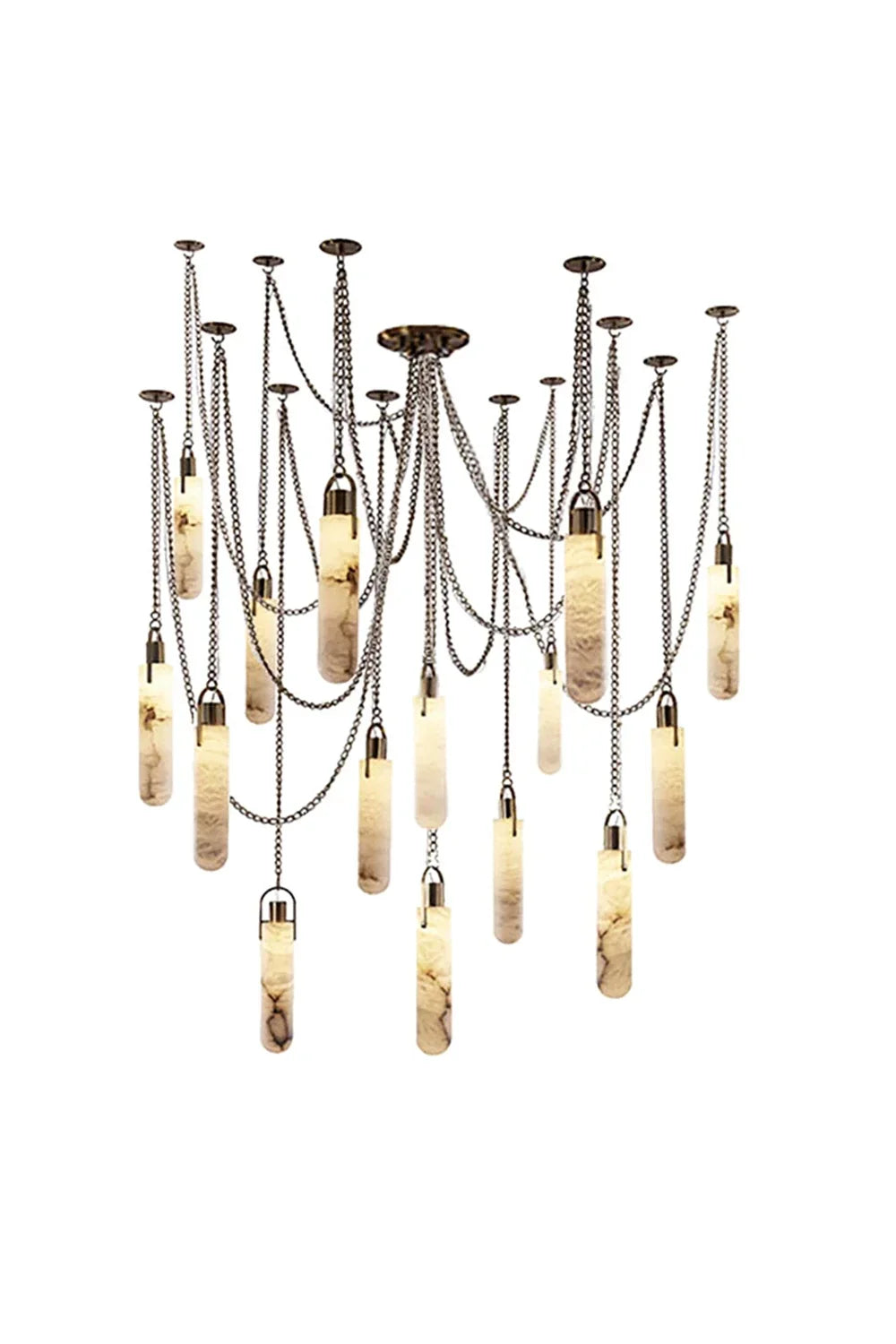 Multi-head Alabaster Cylindrical Chandelier - view 26 | morylighting