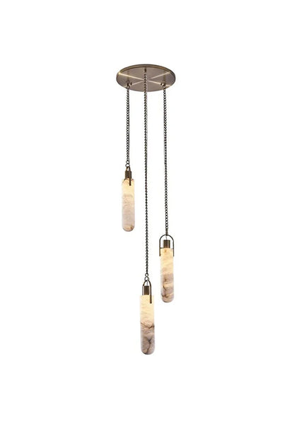 Multi-head Alabaster Cylindrical Chandelier - view 27 | morylighting