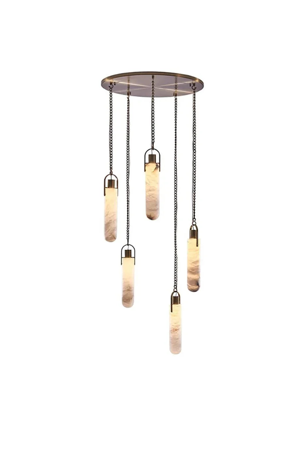 Multi-head Alabaster Cylindrical Chandelier - view 28 | morylighting