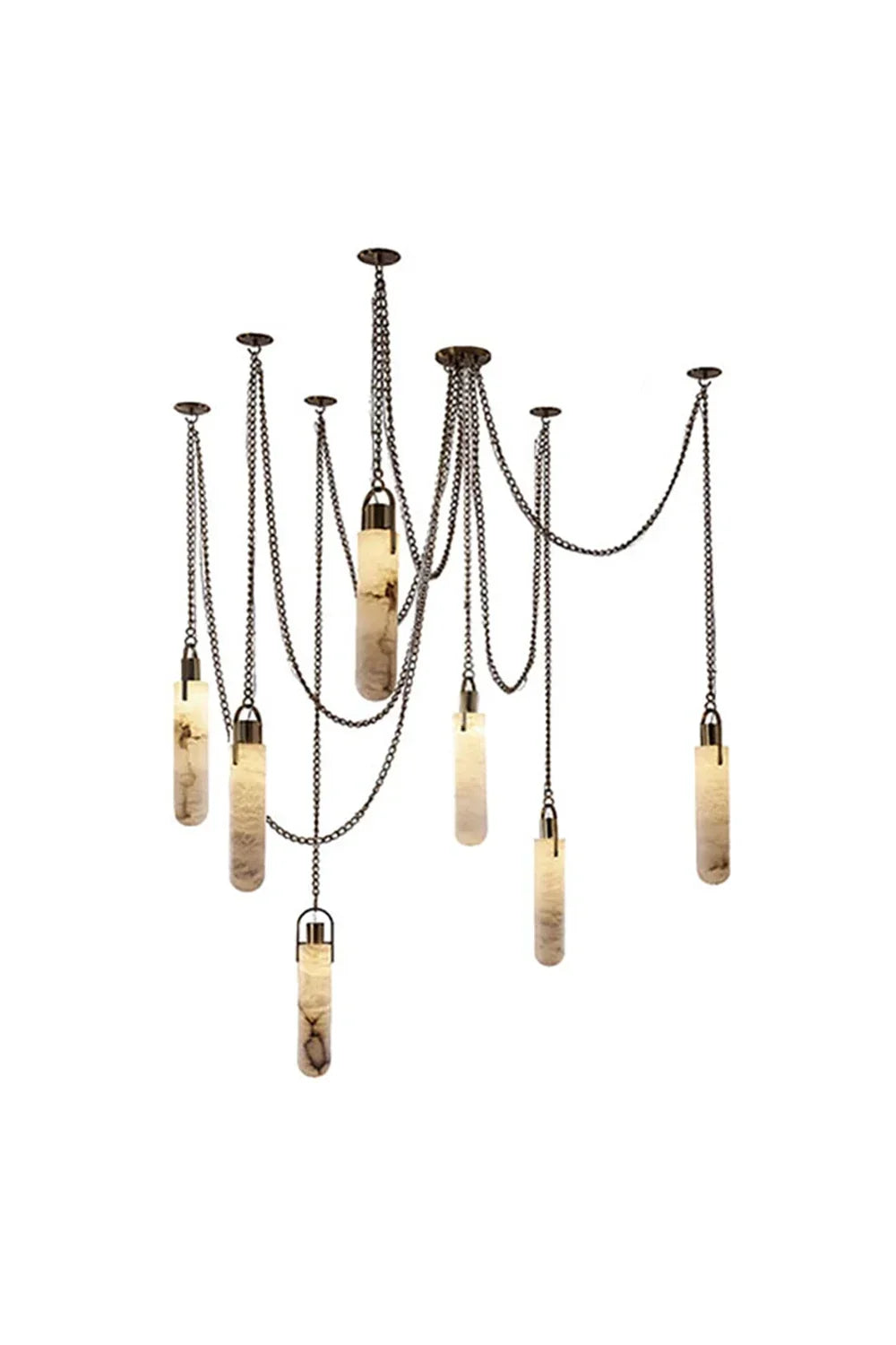 Multi-head Alabaster Cylindrical Chandelier - view 29 | morylighting