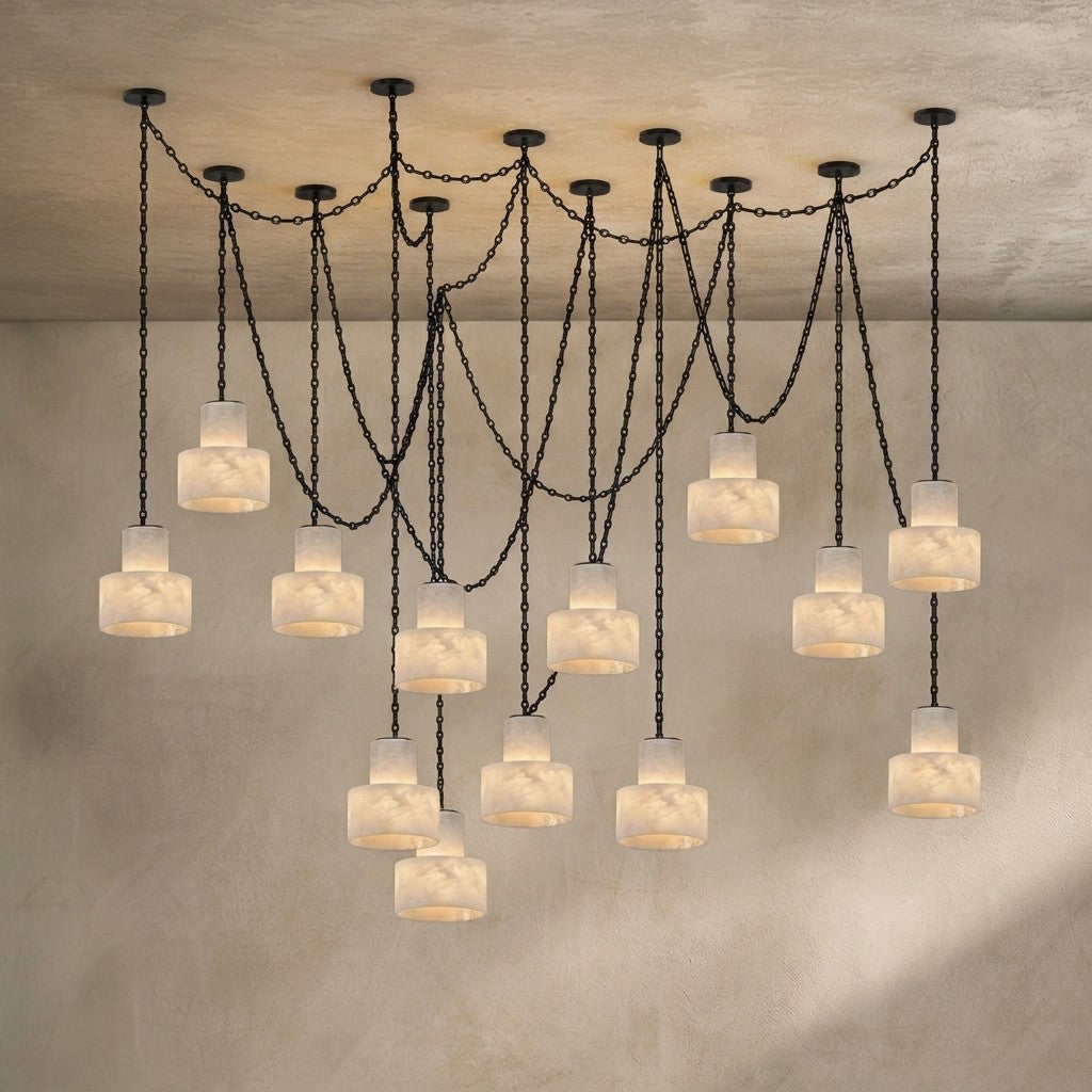 Multi-Tier Chain Drum Pendant Lamp