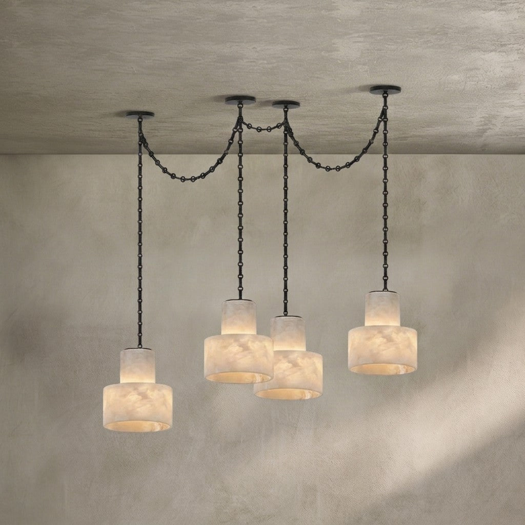 Multi-Tier Chain Drum Pendant Lamp