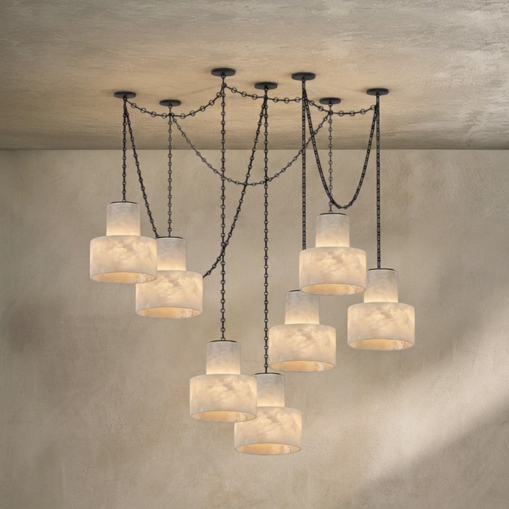 Multi-Tier Chain Drum Pendant Lamp