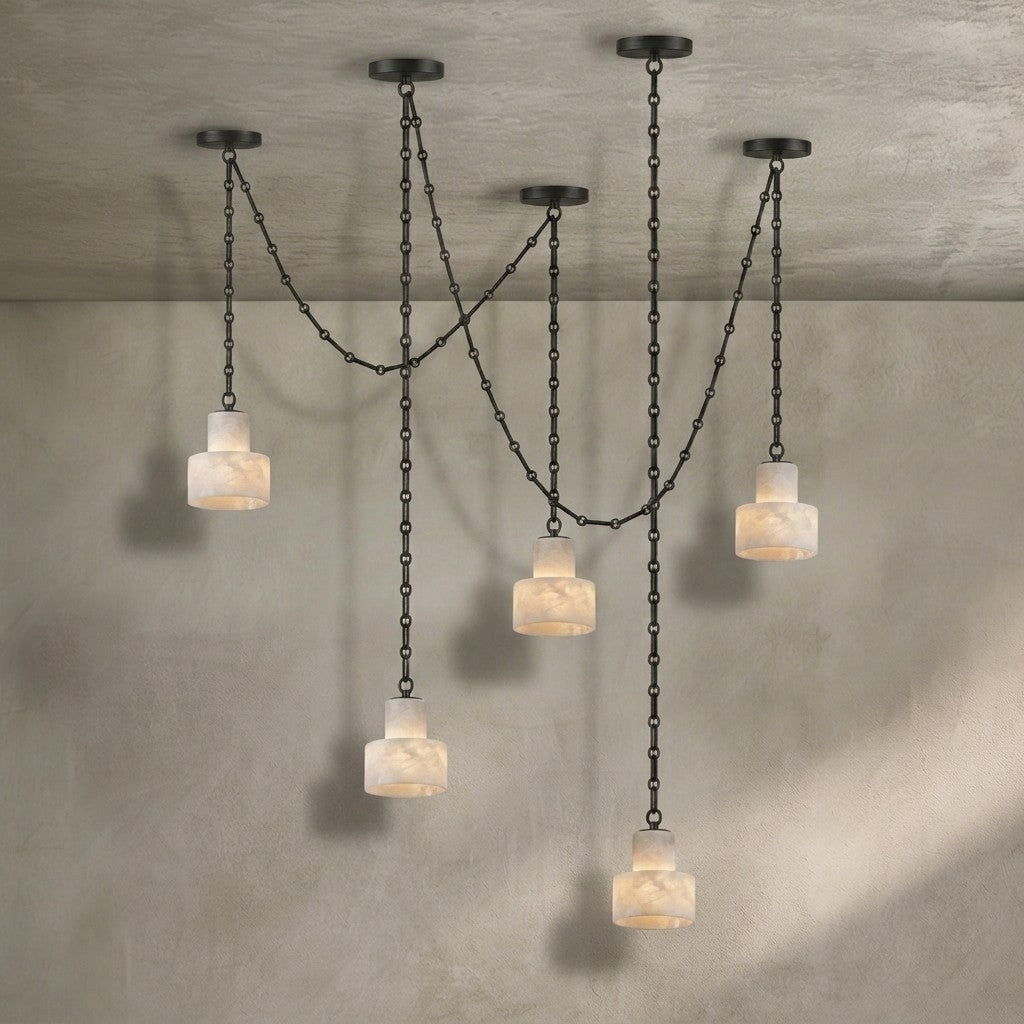 Multi-Tier Chain Drum Pendant Lamp