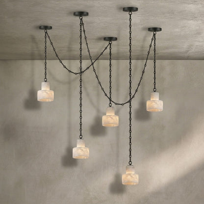 Multi-Tier Chain Drum Pendant Lamp