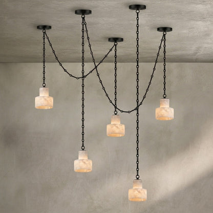 Multi-Tier Chain Drum Pendant Lamp