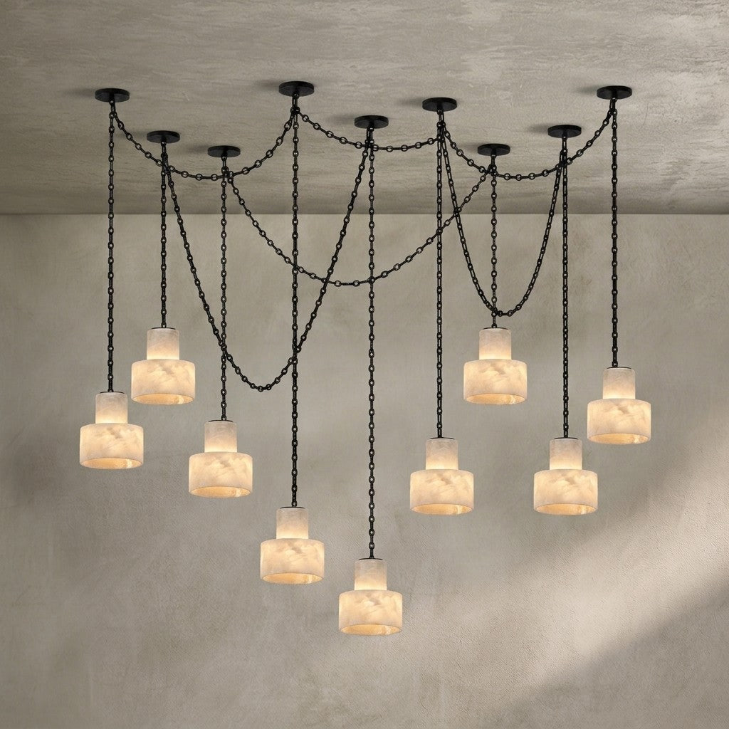 Multi-Tier Chain Drum Pendant Lamp