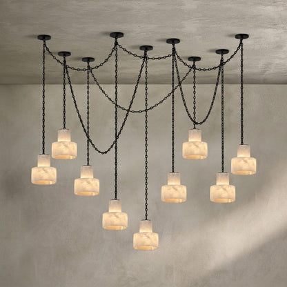 Multi-Tier Chain Drum Pendant Lamp