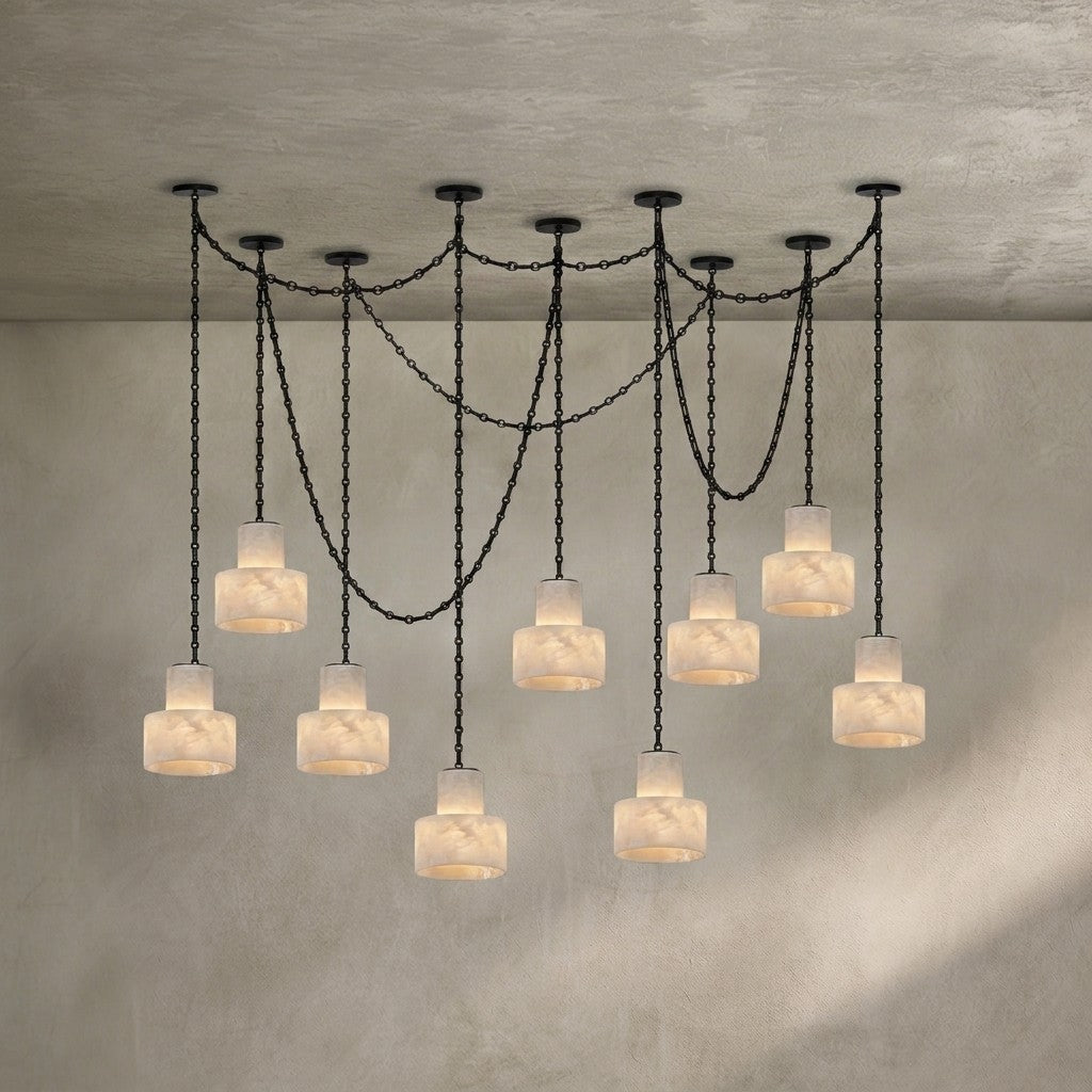 Multi-Tier Chain Drum Pendant Lamp