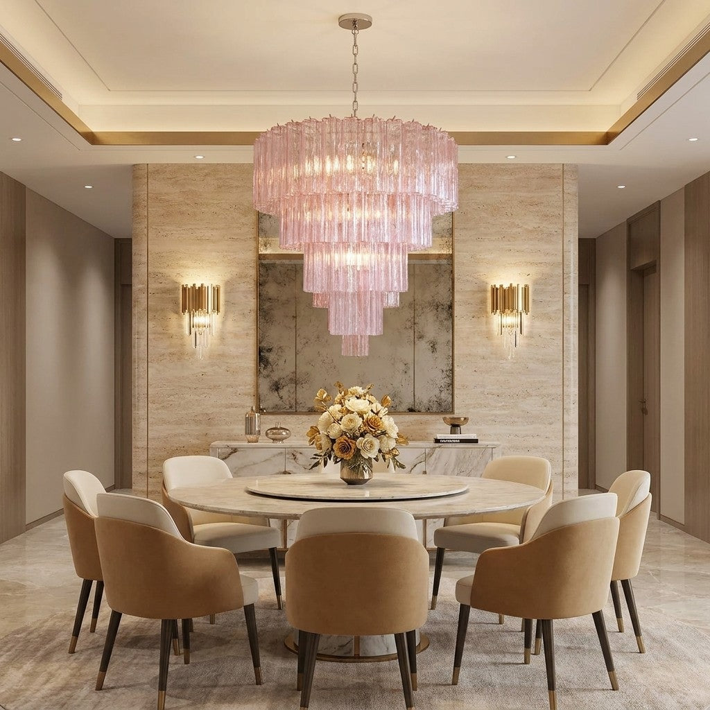 Murano Chandelier – 78 tubes – Pink