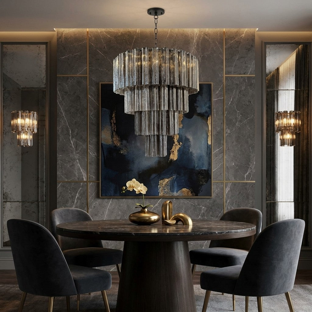Murano Chandelier – 78 tubes – Smoked