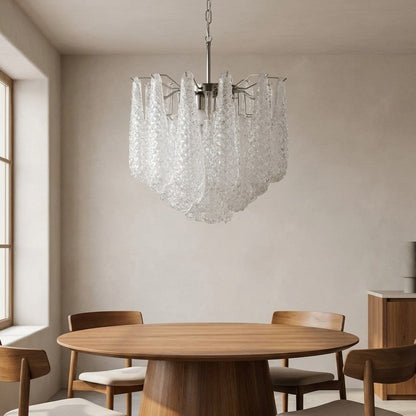 Murano Chandelier – Drop – 41 glasses – Opalino