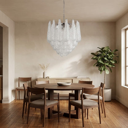 Murano Chandelier – Drop – 41 glasses – Opalino