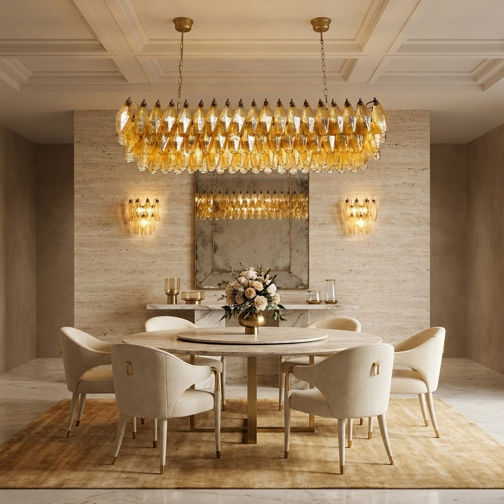 Murano Chandelier – Poliedri – 138 glass