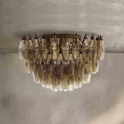 Murano Chandelier – Poliedri – 84 glasses – Dark smoked