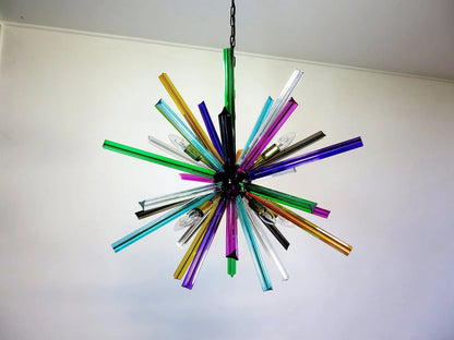 Murano Chandelier – Sputnik – 30 prisms – Multi