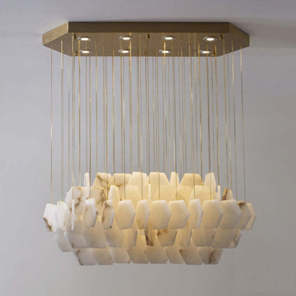 Natural Alabaster Cube Modern Chandelier | Morylighting (2)