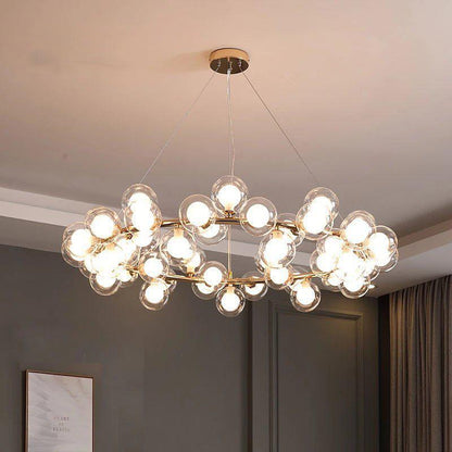 Modern Glass Round Chandelier For Living Room - morylighting