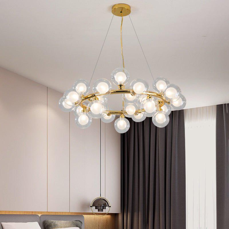 Modern Glass Round Chandelier For Living Room - morylighting