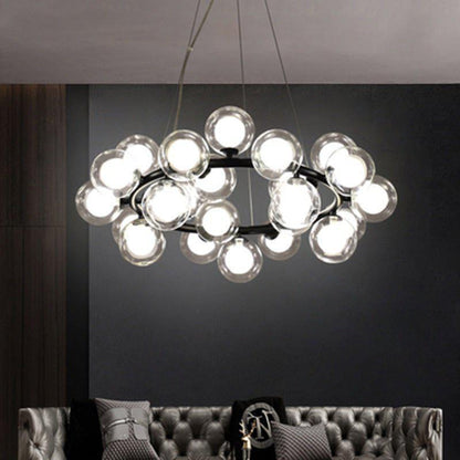 Modern Glass Round Chandelier For Living Room - morylighting