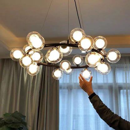 Modern Glass Round Chandelier For Living Room - morylighting