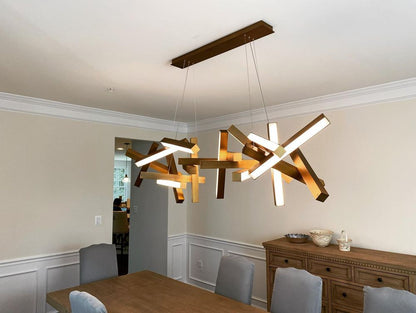 Modern Round/Linear Geometric Aluminum LED Chandelier for Dining Room/Bedroom
