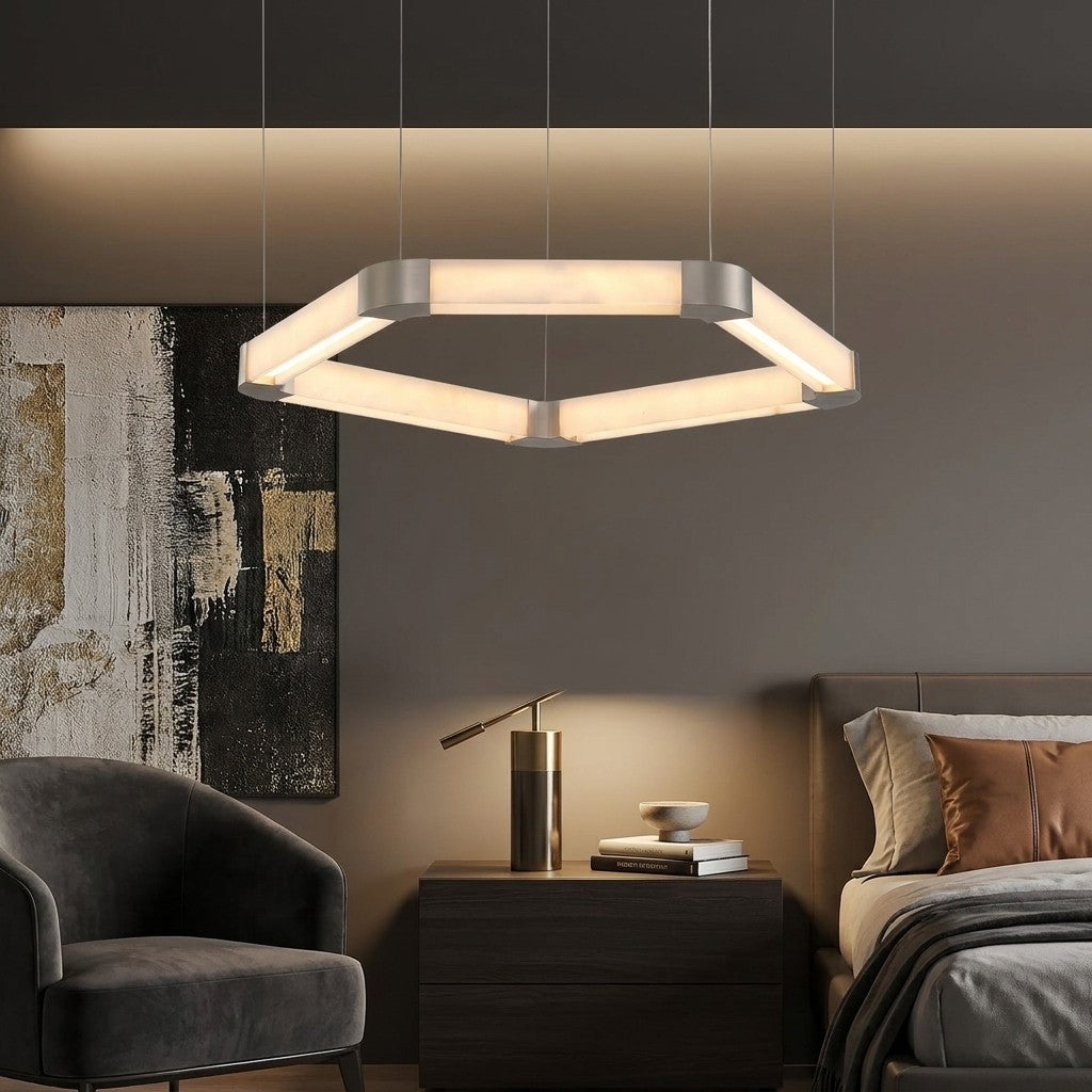 Ola Single Ring Alabaster Chandelier