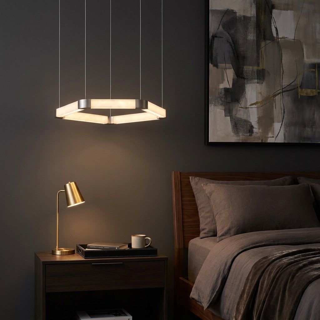 Ola Single Ring Alabaster Chandelier