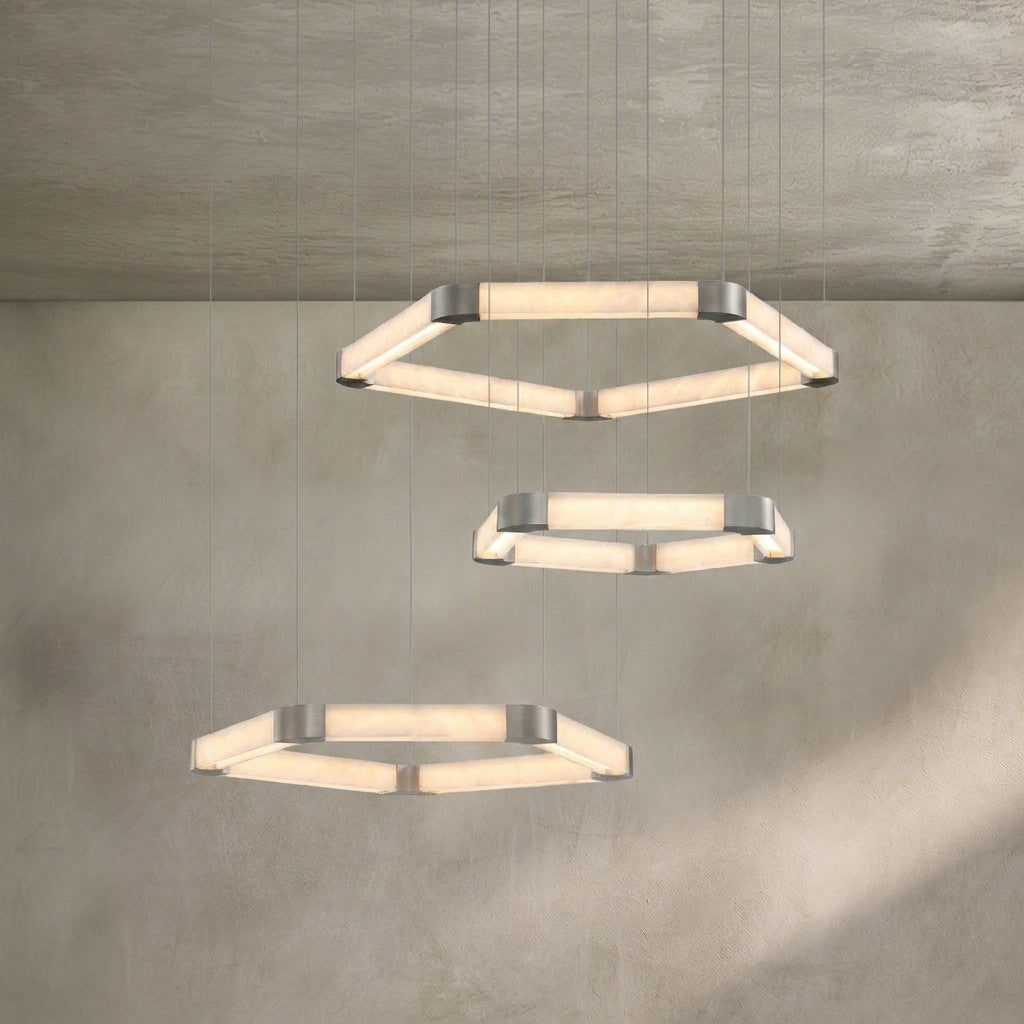 Ola Single Ring Alabaster Chandelier
