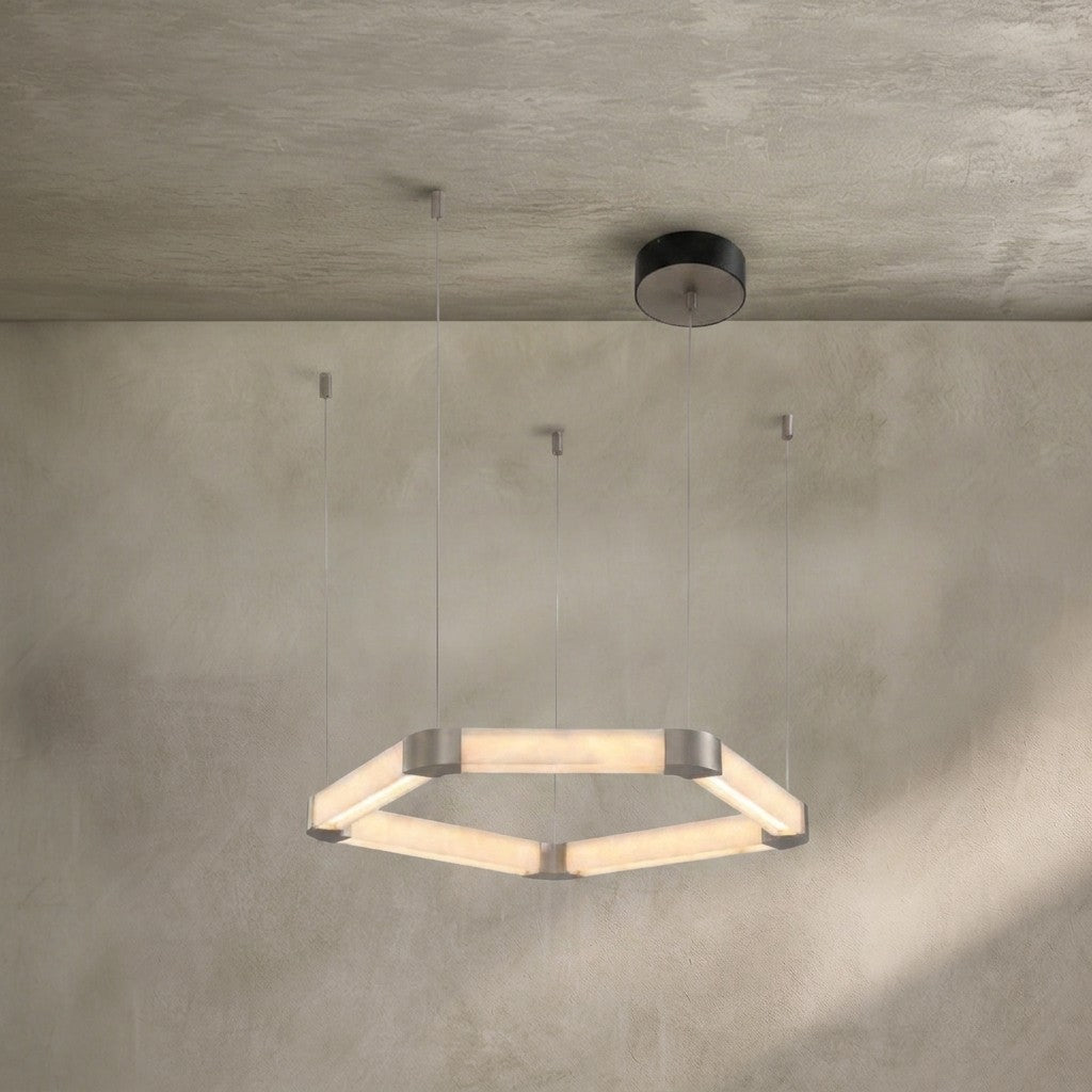 Ola Single Ring Alabaster Chandelier