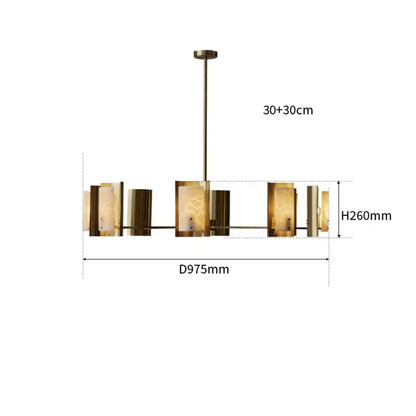 Spanish Alabaster Linear Chandelier