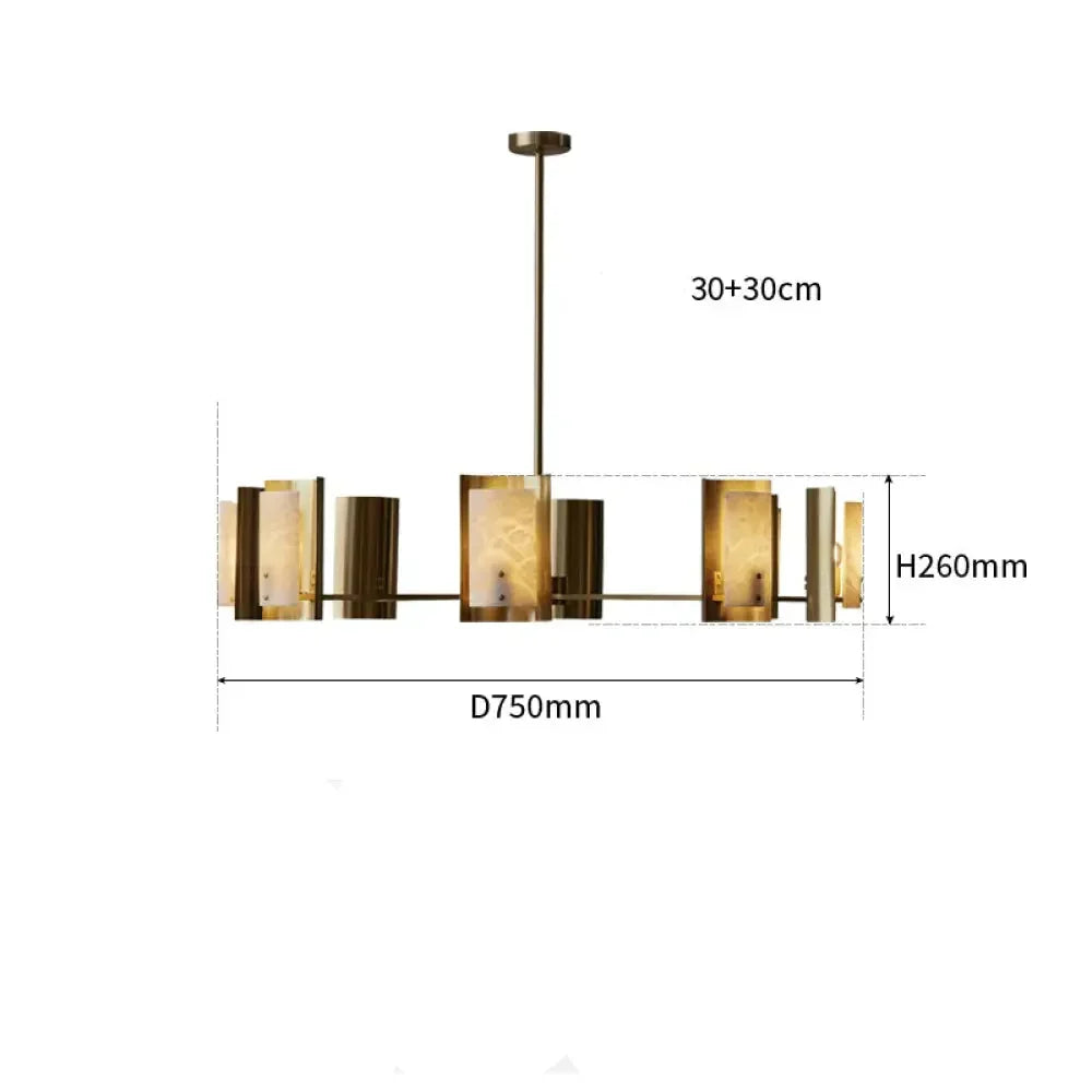 Spanish Alabaster Linear Chandelier