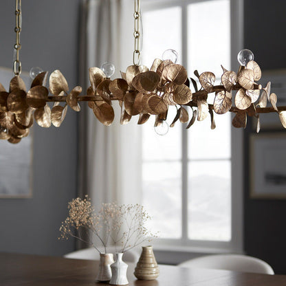 Scroll Leaf Linear Chandelier