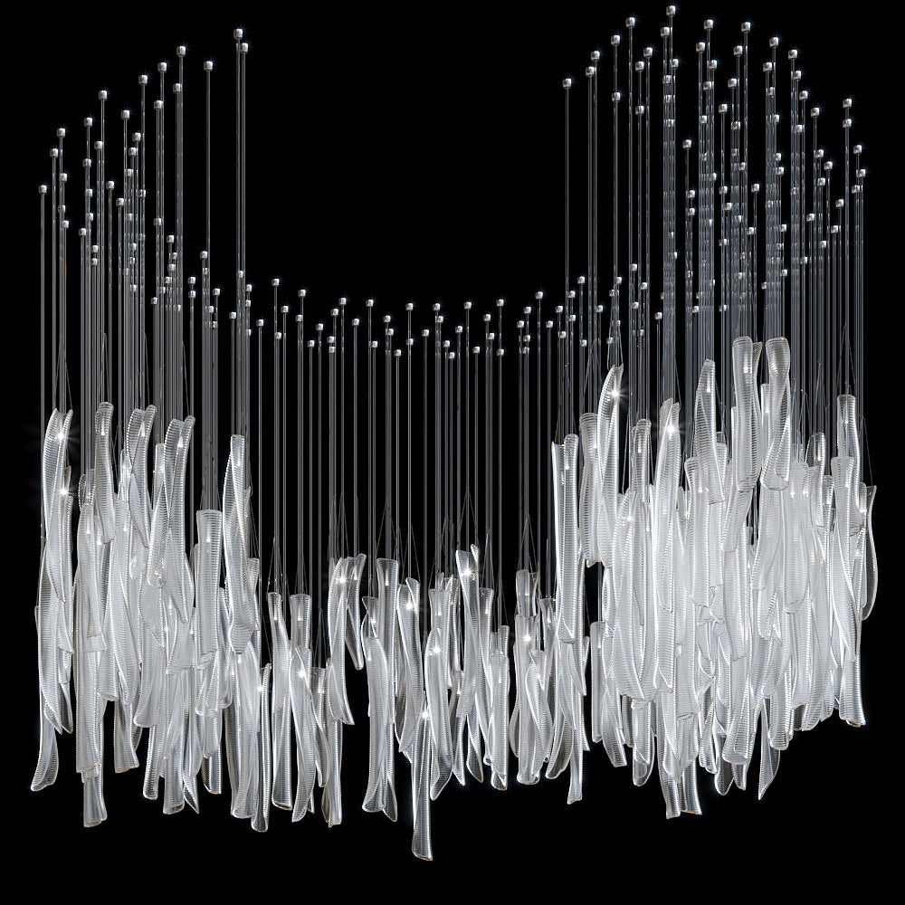 Linear Tube Cluster Chandelier