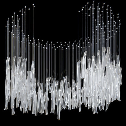 Linear Tube Cluster Chandelier