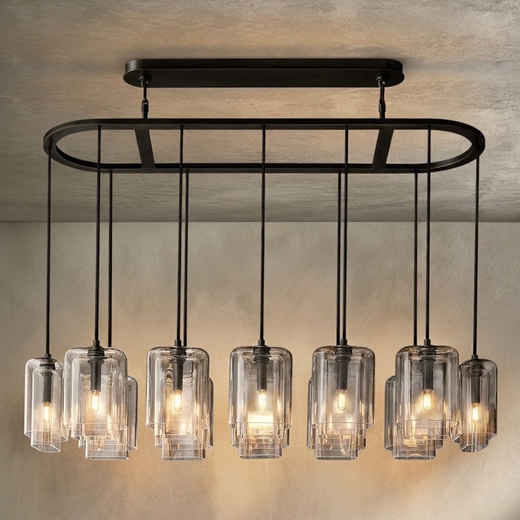 Lcaver Clear Glass Linear Chandelier