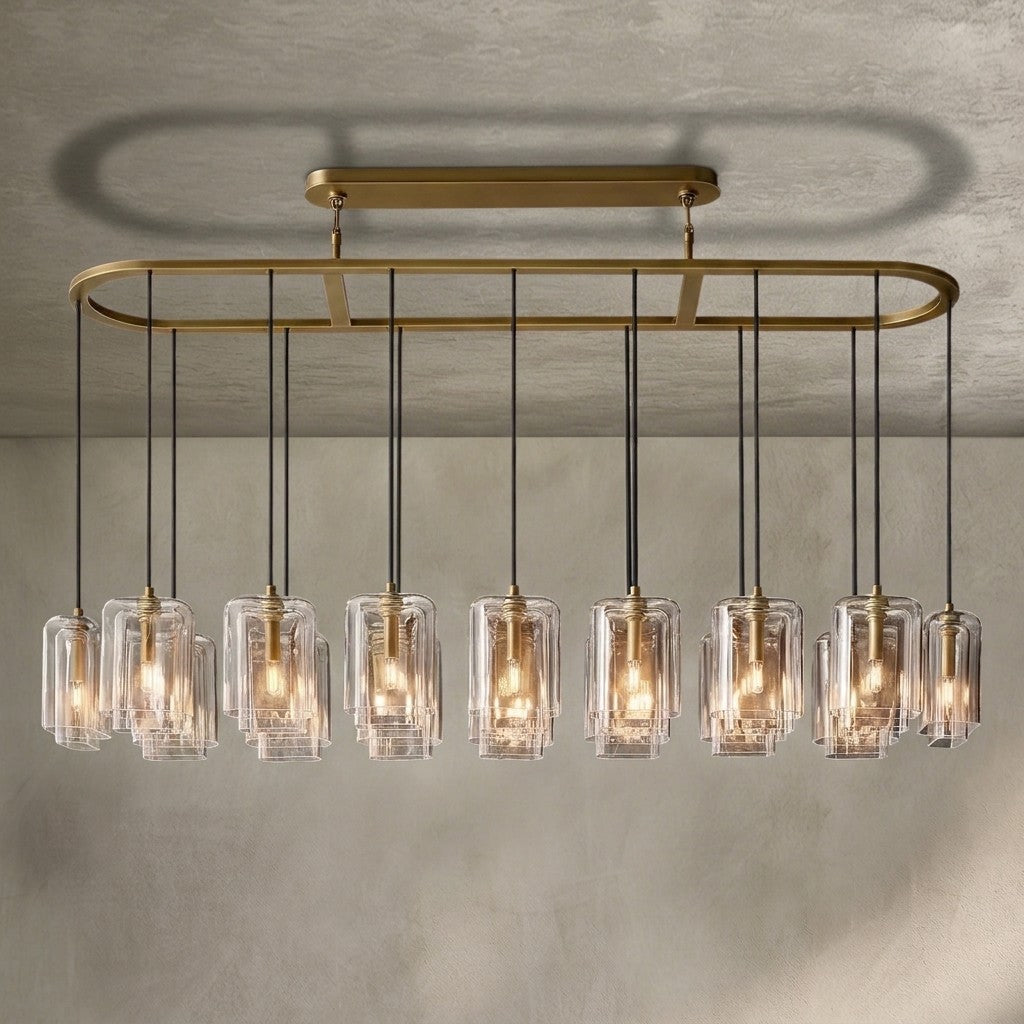Lcaver Clear Glass Linear Chandelier