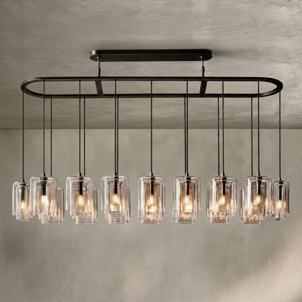Lcaver Clear Glass Linear Chandelier