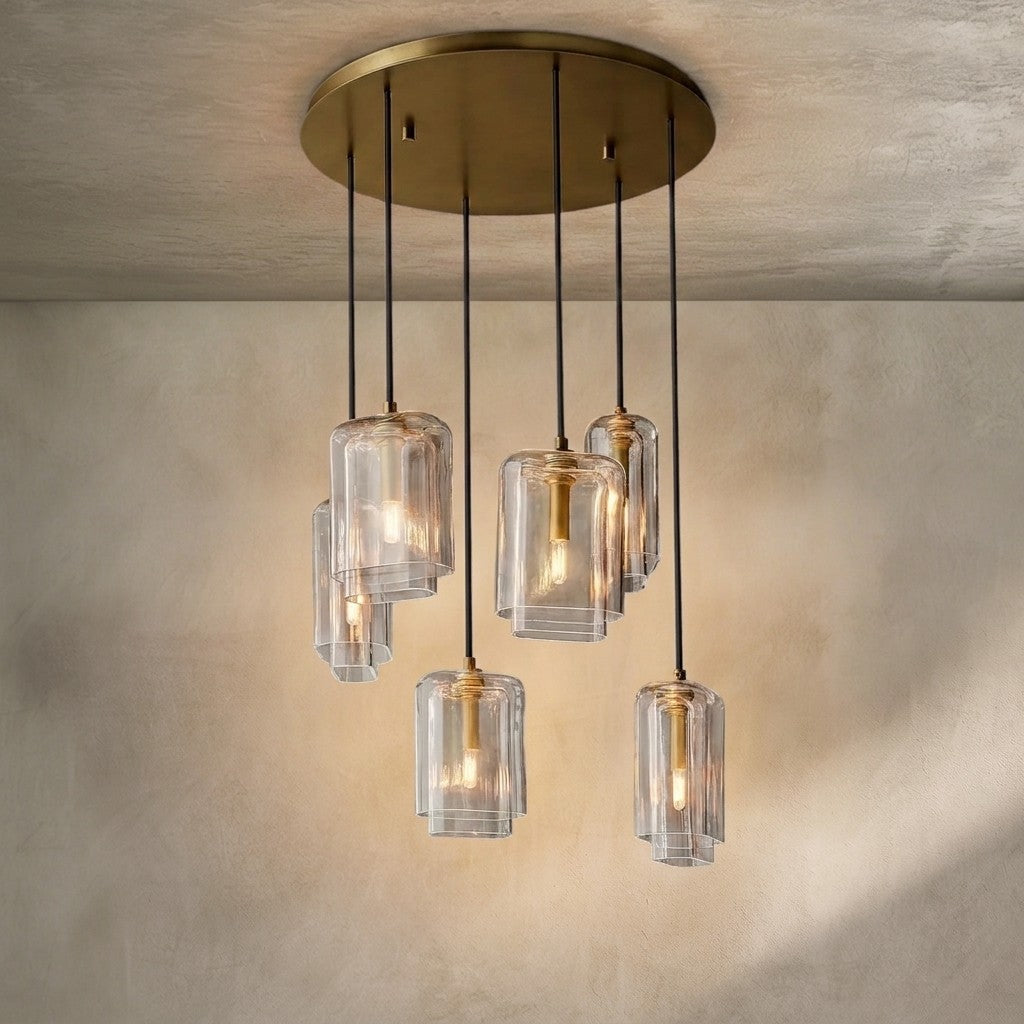 Lcaver Clear Glass Cluster Chandelier